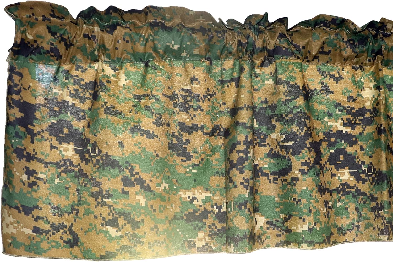 Zen Creative Designs Cotton Camouflage Print Window Valance Military Home Décor Kids Bedroom Nursery Kitchen Window (58" Wide x 28" Long, Digital Jungle)