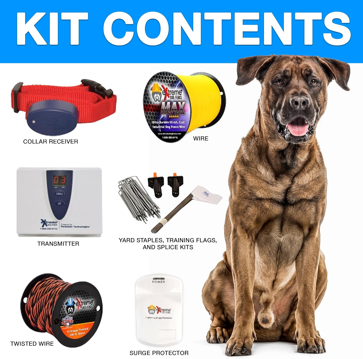 Extreme Dog Fence ProMax Grade Dog Fence – 2 Dog Kit with 2500 ft Wire – Dual Waterproof Collars & Professional-Grade Boundary System