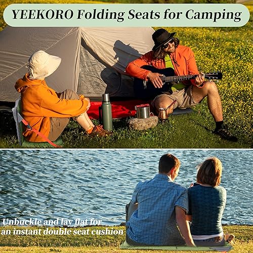 Miniatura 8 de Asientos inflables para estadio, asiento portátil con soporte trasero, sillas plegables y ligeras para eventos deportivos, campamentos, asientos de