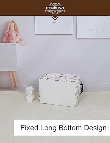 Miniatura 29 de HUNRUNG Cesta rectangular de almacenamiento de lona, bonita cesta organizadora de lona para mascotas, juguetes de niños, libros, ropa, perfecta