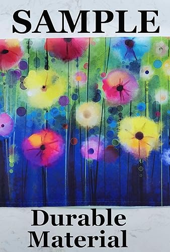 Miniatura 6 de ShineSnow Bandera de feliz Pascua con orejas de conejo, mariposas, huevos coloridos, hierba, flores, margaritas, primavera, jardín, patio, 12 x 18