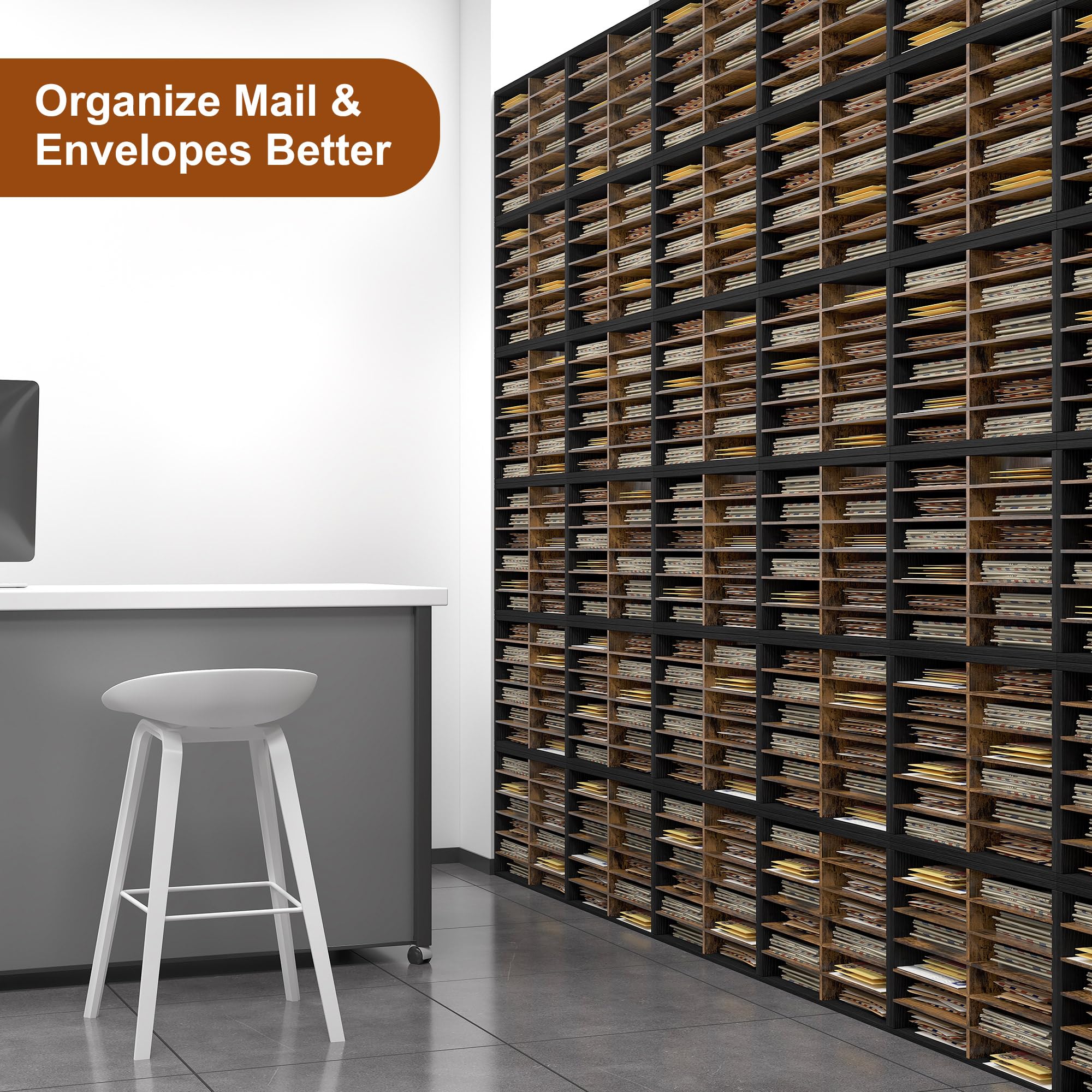 Alpeir Organizador de papel de escritorio de madera, capacidad para 6000 hojas de papel A4, 12 ranuras ajustables, organizador de literatura con estantes extraíbles, buzón de aula para asignación de