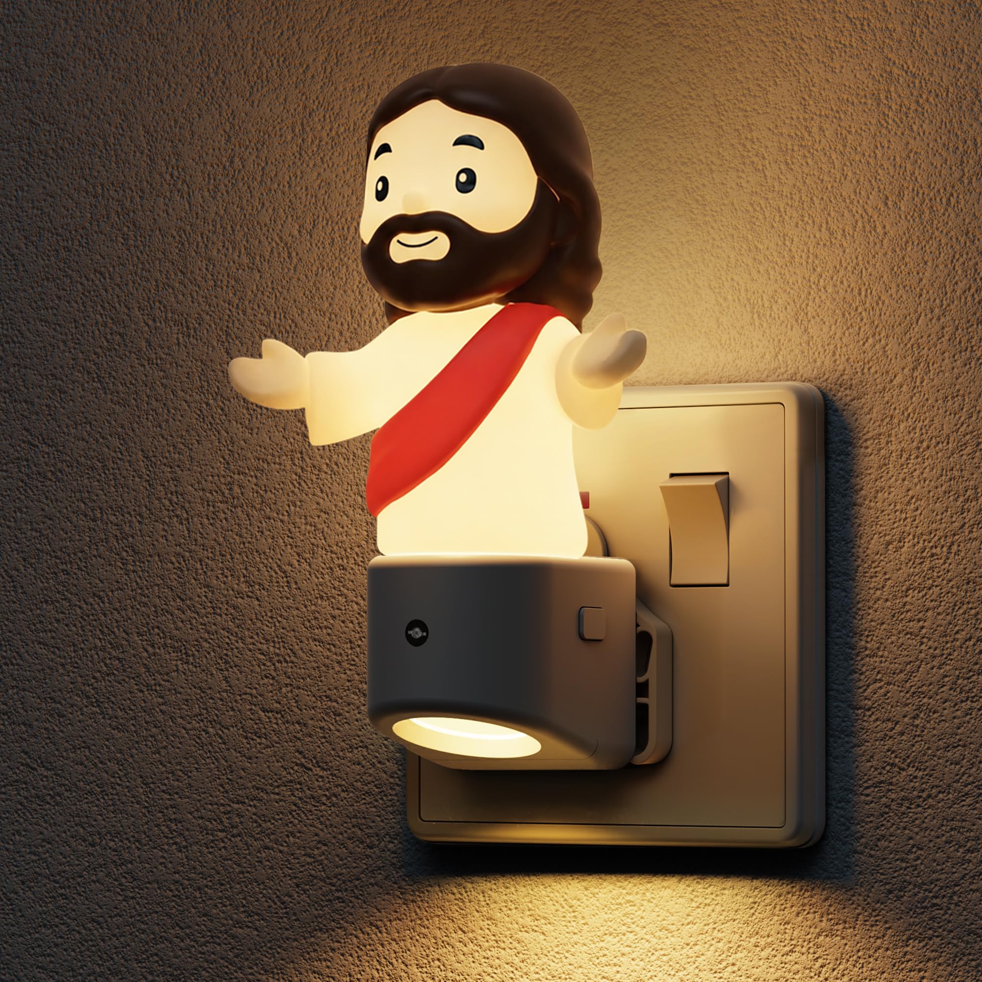 LOHAS-LED Night Light Plug in Wall, 3D RGB Jesus Plug in Night Light