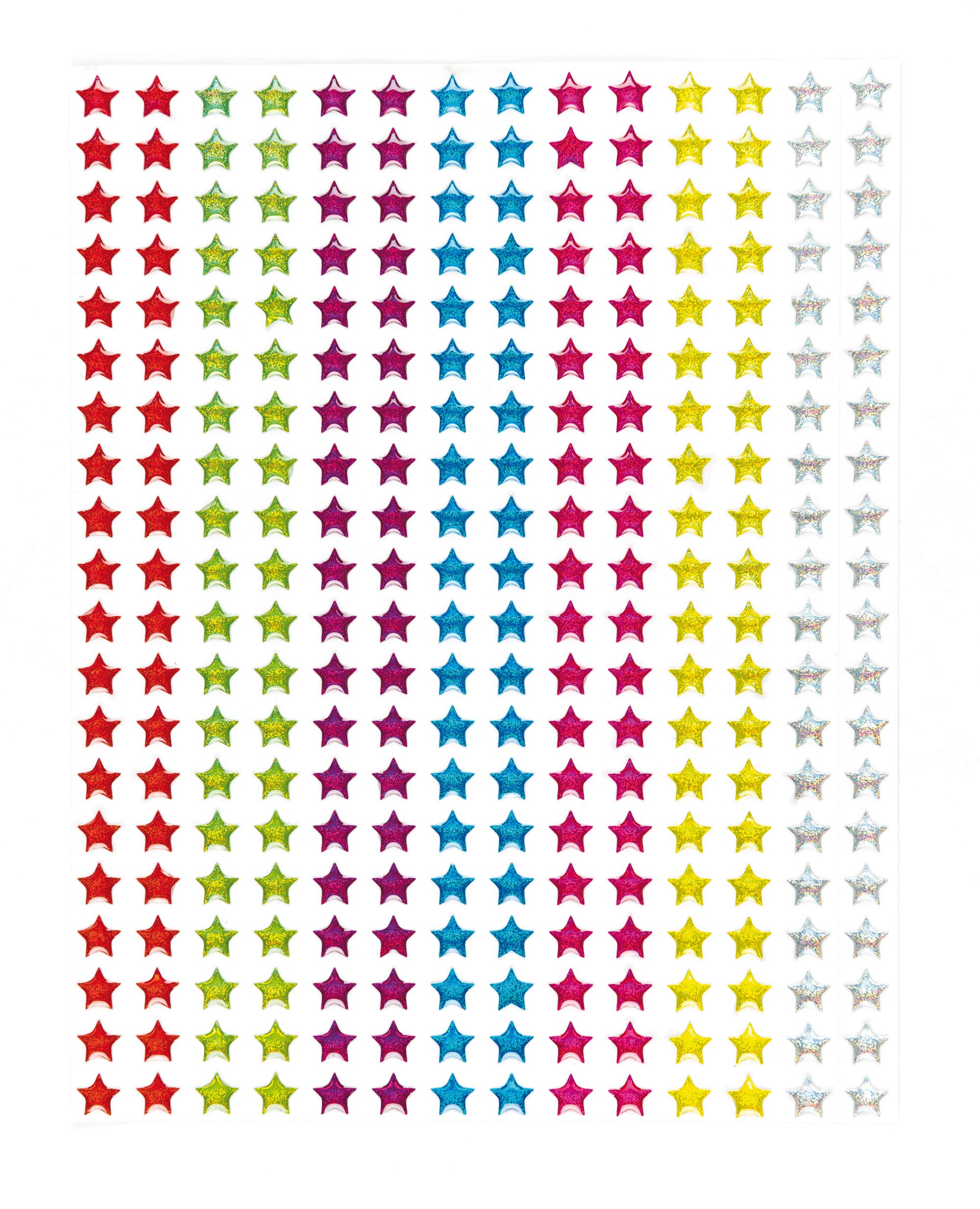 Baker Ross Crystal Glitter Stick On Stars, for Card Craft, Scrapbook Stickers and Arts and Crafts for Kids (Pack of 280) , Assorted , ET303