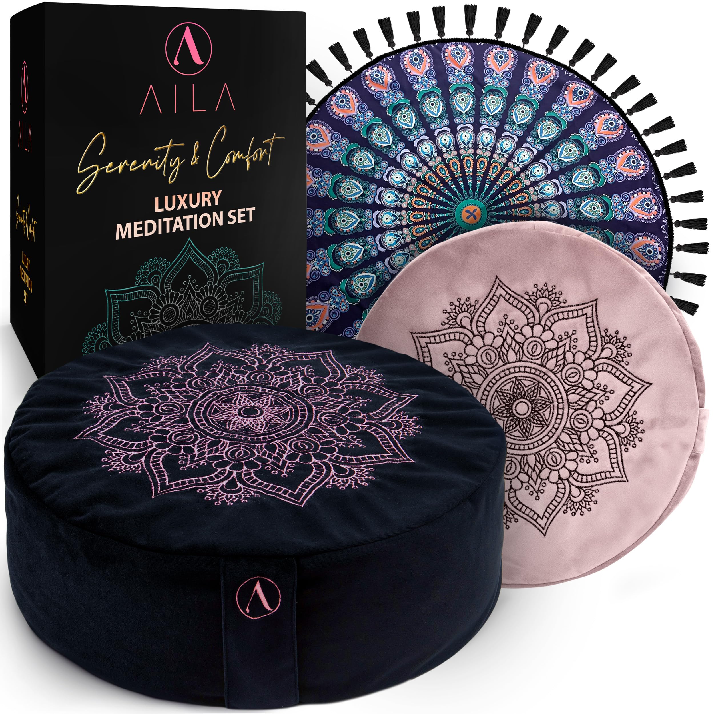 Amazon.com: Aila Meditation Cushion Set – Zafu Floor Pillow with