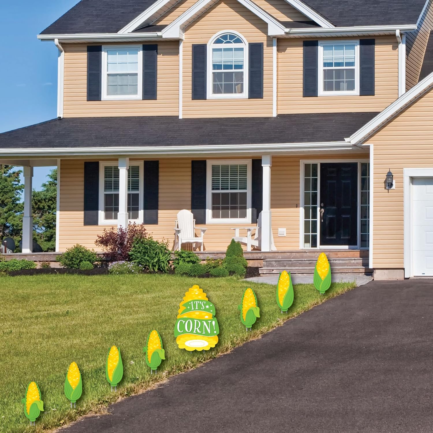 Big Dot of Happiness It's Corn - Yard Sign and Outdoor Lawn Decorations - Fall Harvest Party Yard Signs - Set of 8