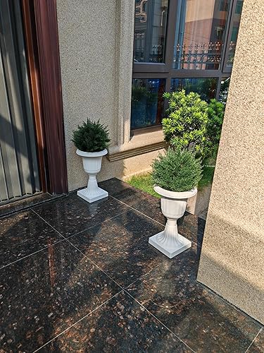 Miniatura 6 de FUBODUN Árboles de bolas topiarios de cedro artificial de 17 pulgadas - Plantas de porche delantero - Arbusto falso realista