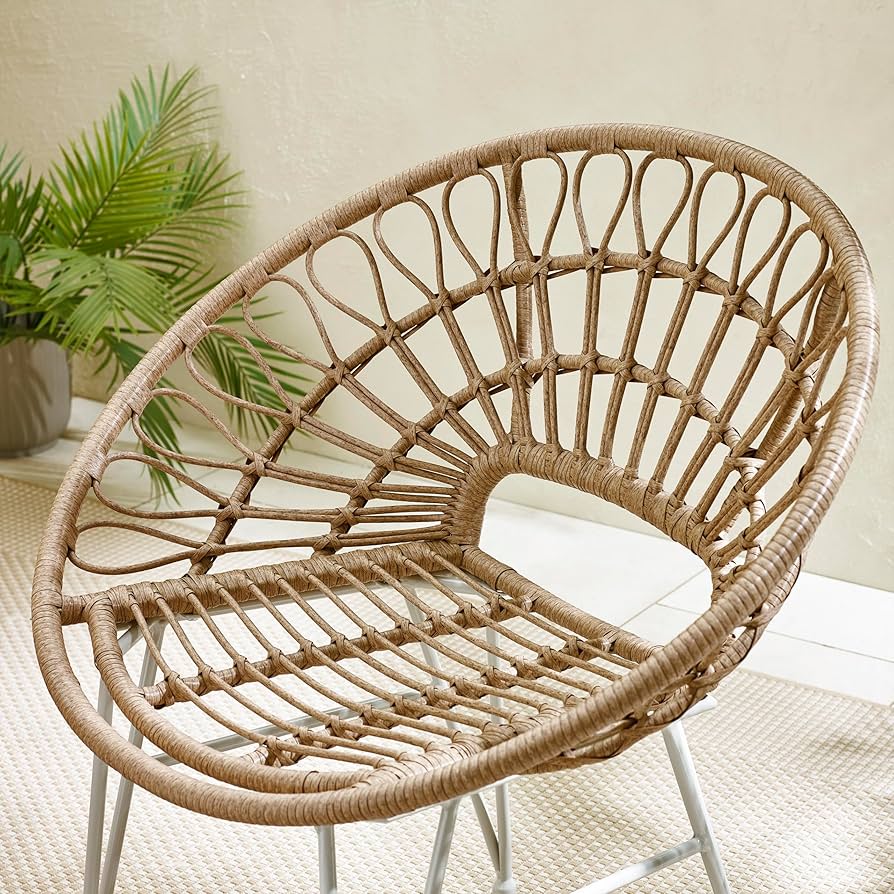 Furniturebox Seville 2 Seater Light Brown Rattan Outdoor Bistro Set