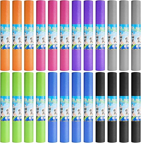 24 alfombrillas de yoga de 0.118 pulgadas de grosor a granel, 68.11 x 24.02 pulgadas, almohadilla antideslizante de fitness para mujeres y niños,