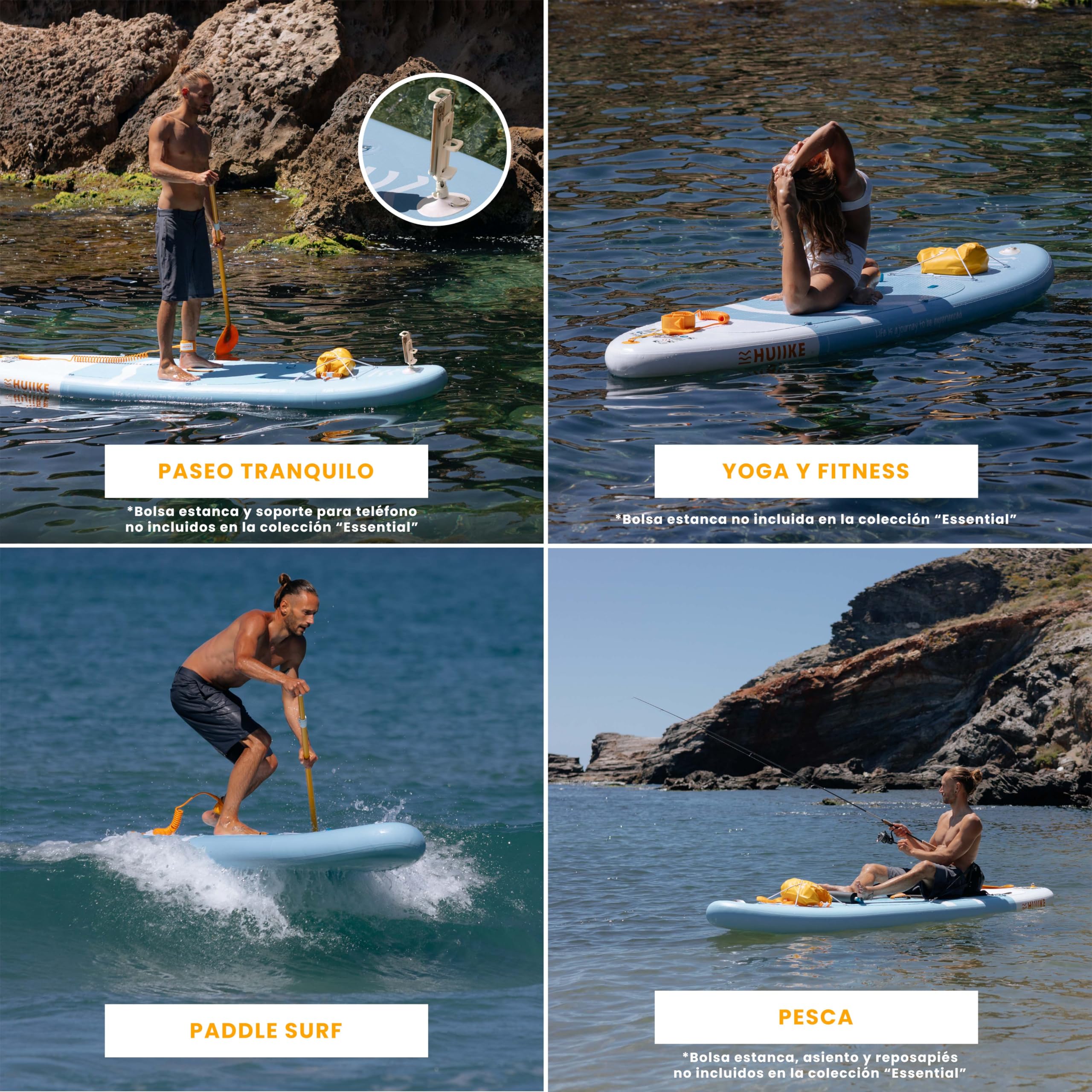 HUIIKE Tabla Paddle Surf Hinchable con Accesorios Incluidos, Remo, Quillas, Inflador. Stand Up Paddle Board Gran Estabilidad y Resistencia. 305 x 84 x 15 cm, Soporta hasta 130 kg — view 5