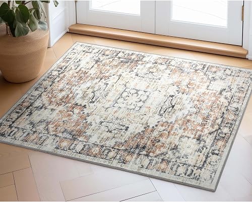 Well Woven Elle Basics Rendezvous Natural Red 2'x3' - Non-Slip Rubber Backed Was