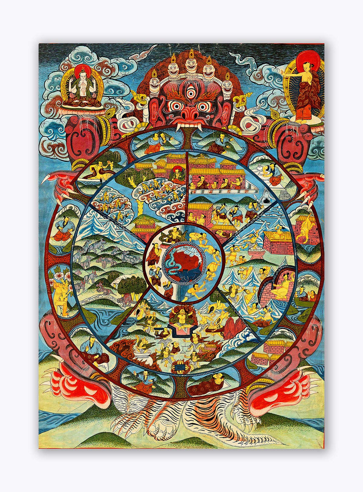 Tamatina Thangka Canvas Painting | Traditional Art | Buddhism Art | Traditional Art painting for Home décor|Size - 24X18 Inches.h330