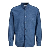 Jjesummer Linen Blend Shirt L/S SN, Blazer Blu Marine