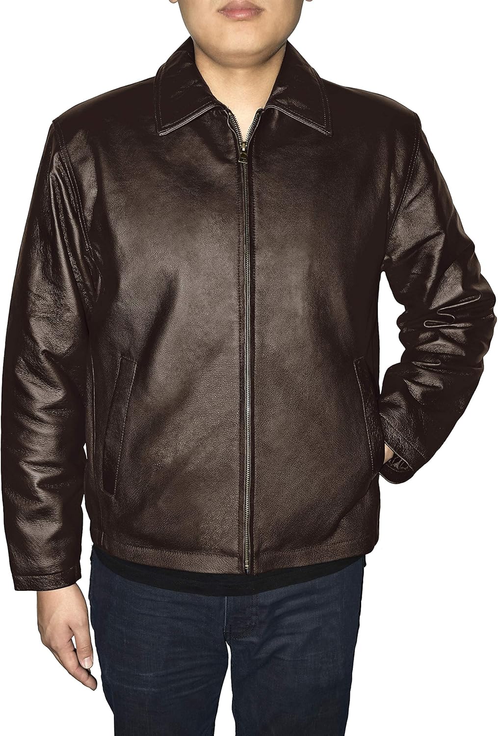 Victory Outfitters Men's Genuine Leather Open Bottom Jacket