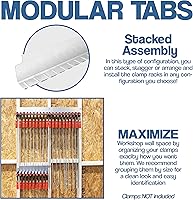 Vista 3 de Fulton Woodworking Tools Abrazadera modular F-Clamp Fácil y rápido de alinear Pre-perforado 16 pulgadas en el centro Paquete de 3