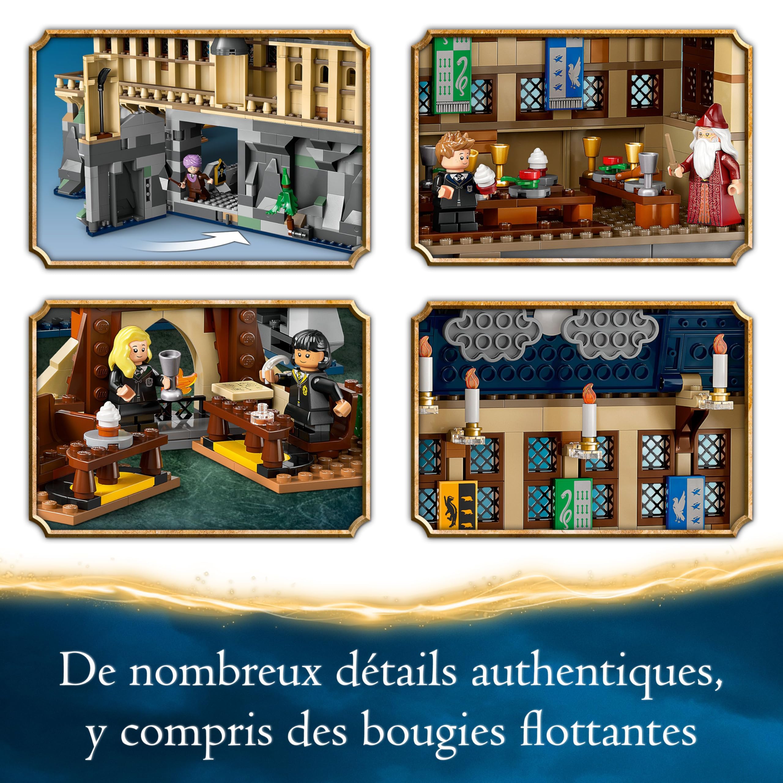LEGO Harry Potter Le Château de Poudlard : la Grande Salle - Set à Collectionner - 11 Minifigurines, Dont Hermione Granger - Cadeau Magique pour Garçons, Filles et Fans de 10 Ans et Plus 76435