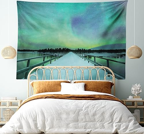 Miniatura 280 de Ambesonne Tapiz gótico, patio con hiedra encantada en la puerta antigua al bosque, colgante de pared ancho para dormitorio, sala de estar, 2-Verde