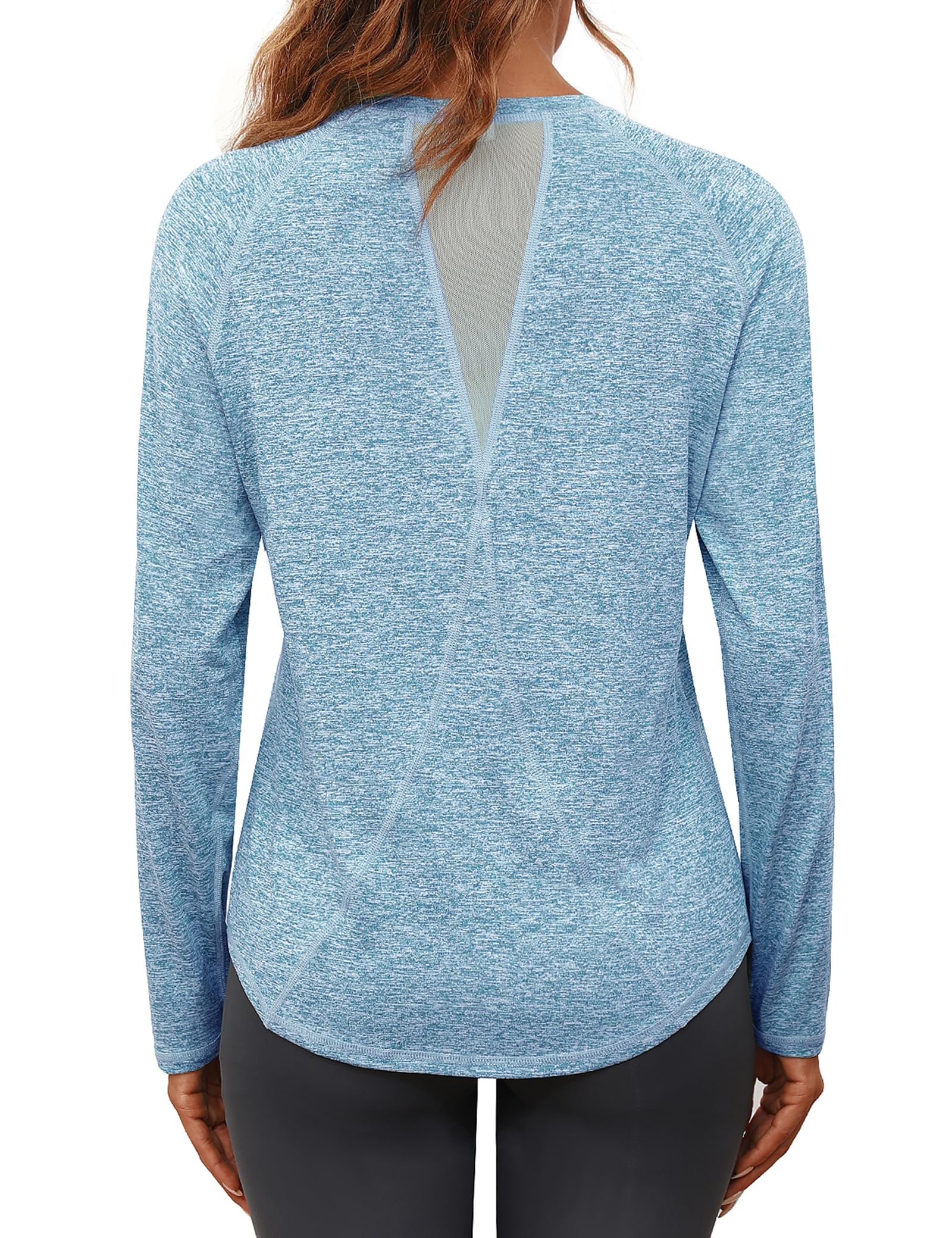 Gyabnw Sport Langarmshirt Damen Langarm Shirt Oberteile Fitness Funktionsshirt Laufshirt Wandershirt Sportbekleidung Activewear