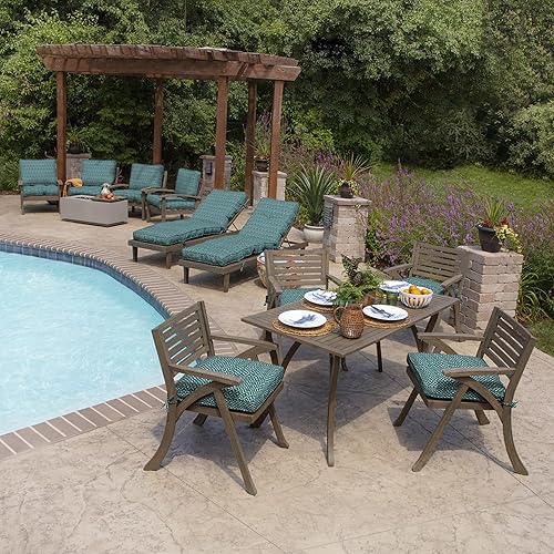 Miniatura 7 de Arden Selections PolyFill - Cojín de asiento para exteriores, 20 x 20, diseño floral de jardín azul