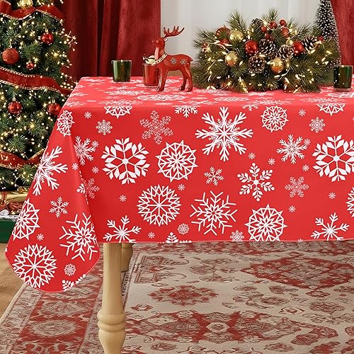 Miniatura 33 de misaya Mantel rectangular de vinilo impermeable, mantel lavable con reverso de franela, mantel de plástico para cena, picnic, interior y exterior