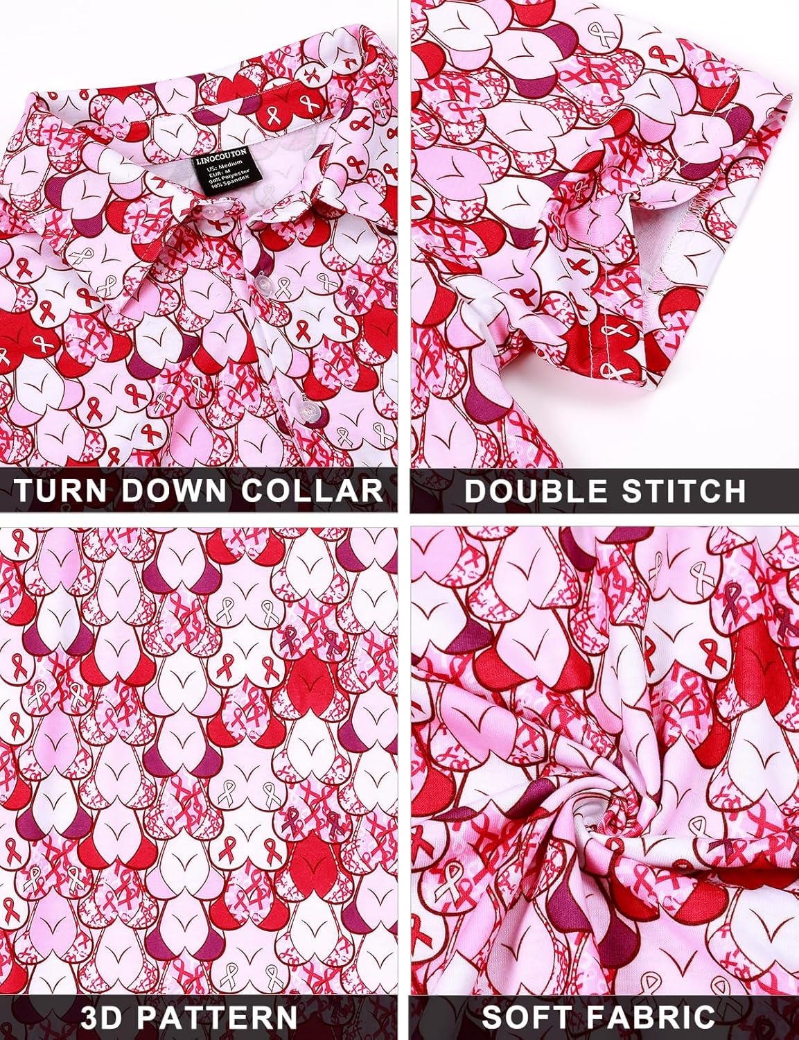 Men's Novelty Shirt Short Sleeve Golf Polo Top - Image 6