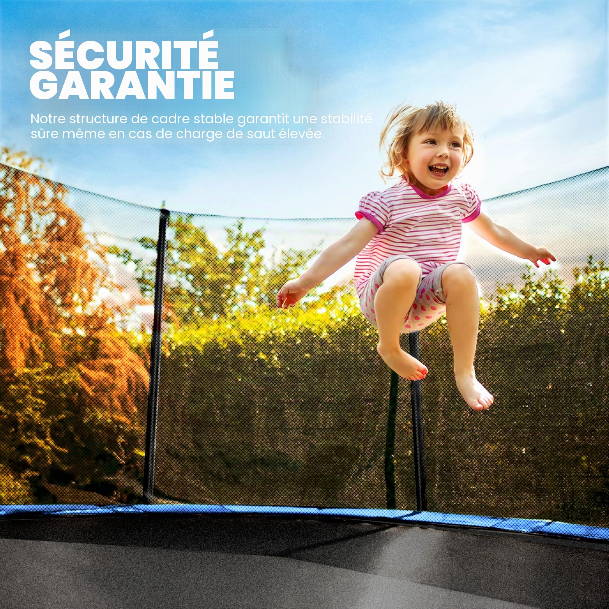 KIDUKU Filet de Remplacement pour Trampolines Filet de sécurité pour Trampolines Ø 244 305 366 427 cm