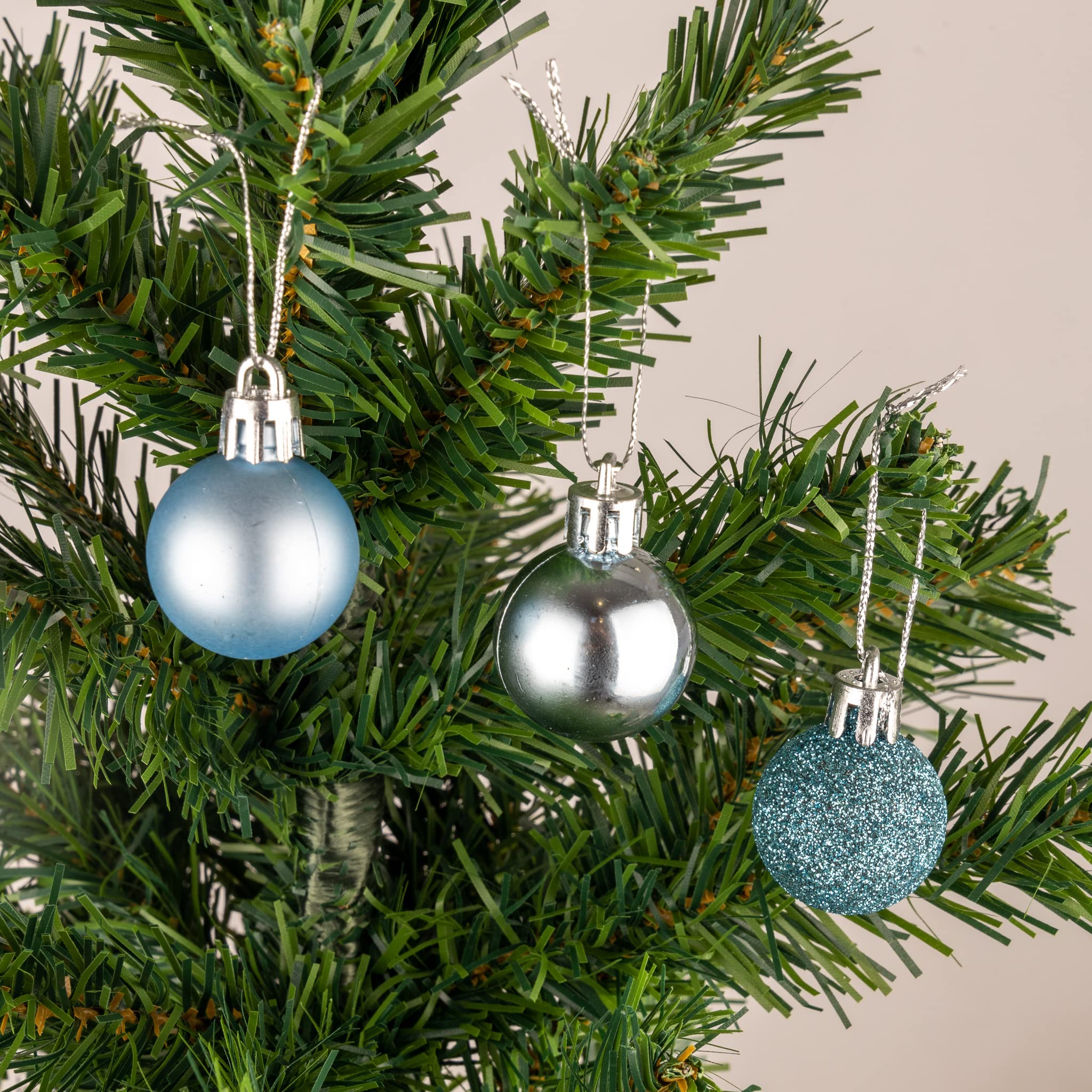 30 Boules De Noël Incassables 6 Cm - Décoration Sapin, 4 Styles, Plastique Durable, Avec Cordons - 9