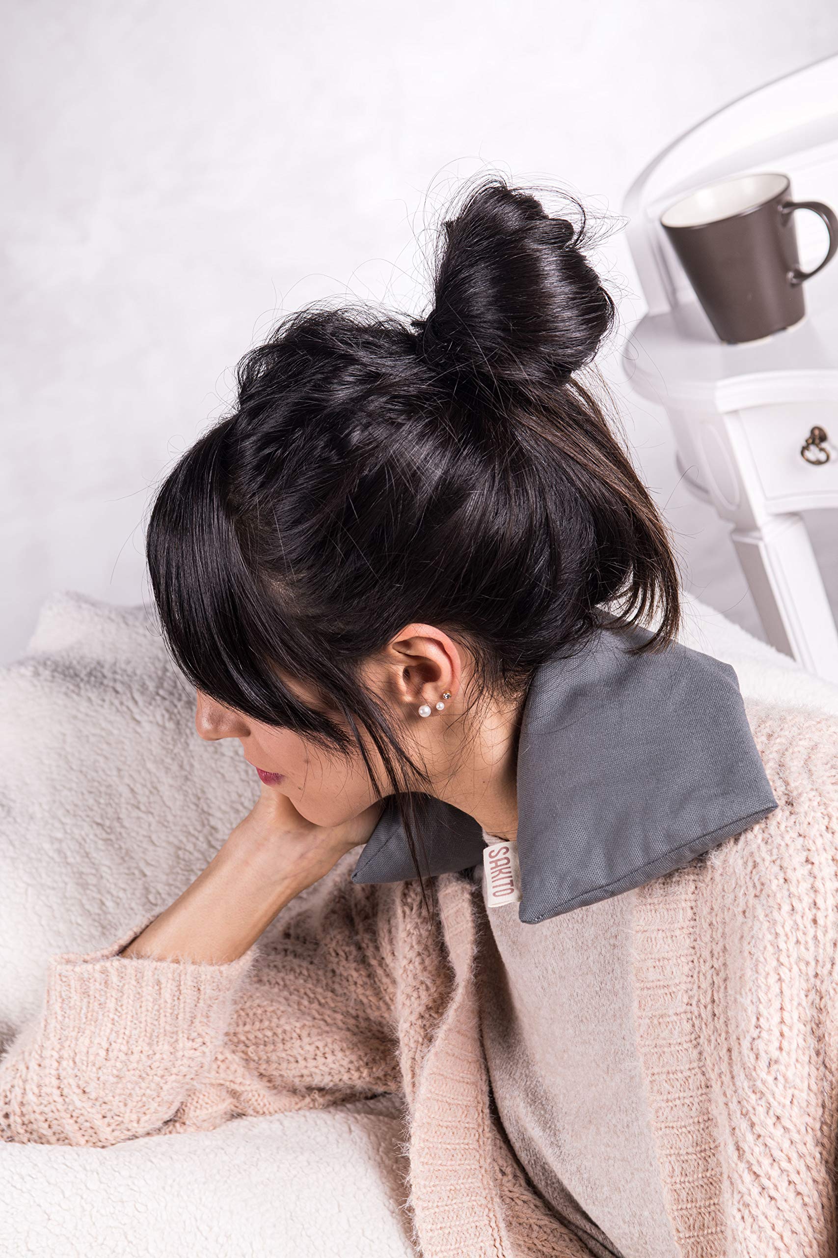 Saco Termico Microondas (43x12 cm) - Alivio Natural para Dolor Cervical, Lumbar y Menstrual, Uso en Calor o Frio - Gran Retencion de Calor - Muy duradero con Tela de Primera Calidad - Aroma a Lavanda