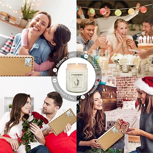 Miniatura 7 de Paquete de 6 velas perfumadas para el hogar vela de lavanda 426 onzas velas de cera de soja natural de larga duración 300 horas vela en tarro de