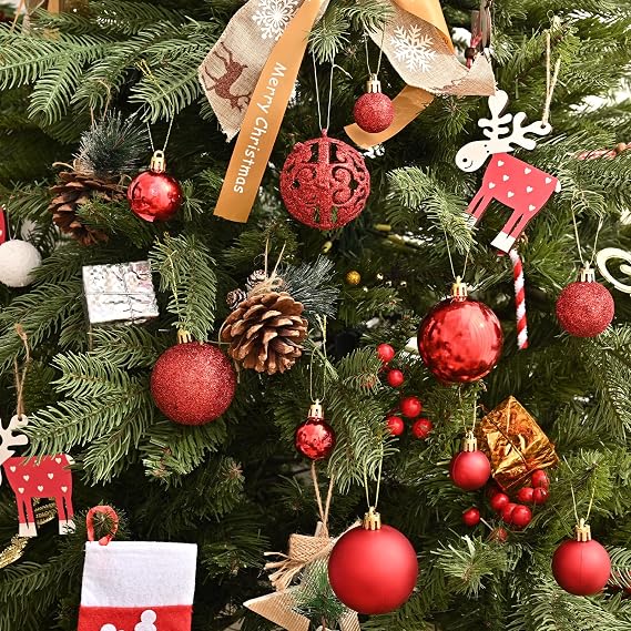 100PCS Christmas Balls Ornaments, Shatterproof Xmas Tree Decorations