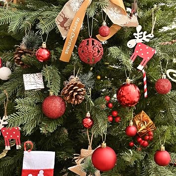 100PCS Christmas Balls Ornaments, Shatterproof Xmas Tree Decorations