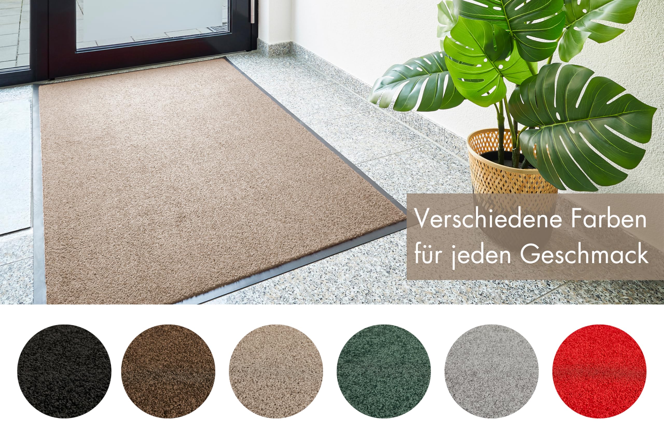 Andiamo Zerbino Elektra - Tappetino Antisporco per l'Ingresso di Casa - Ideale per Interni o Aree Esterne Coperte - 90 x 150 cm Taupe