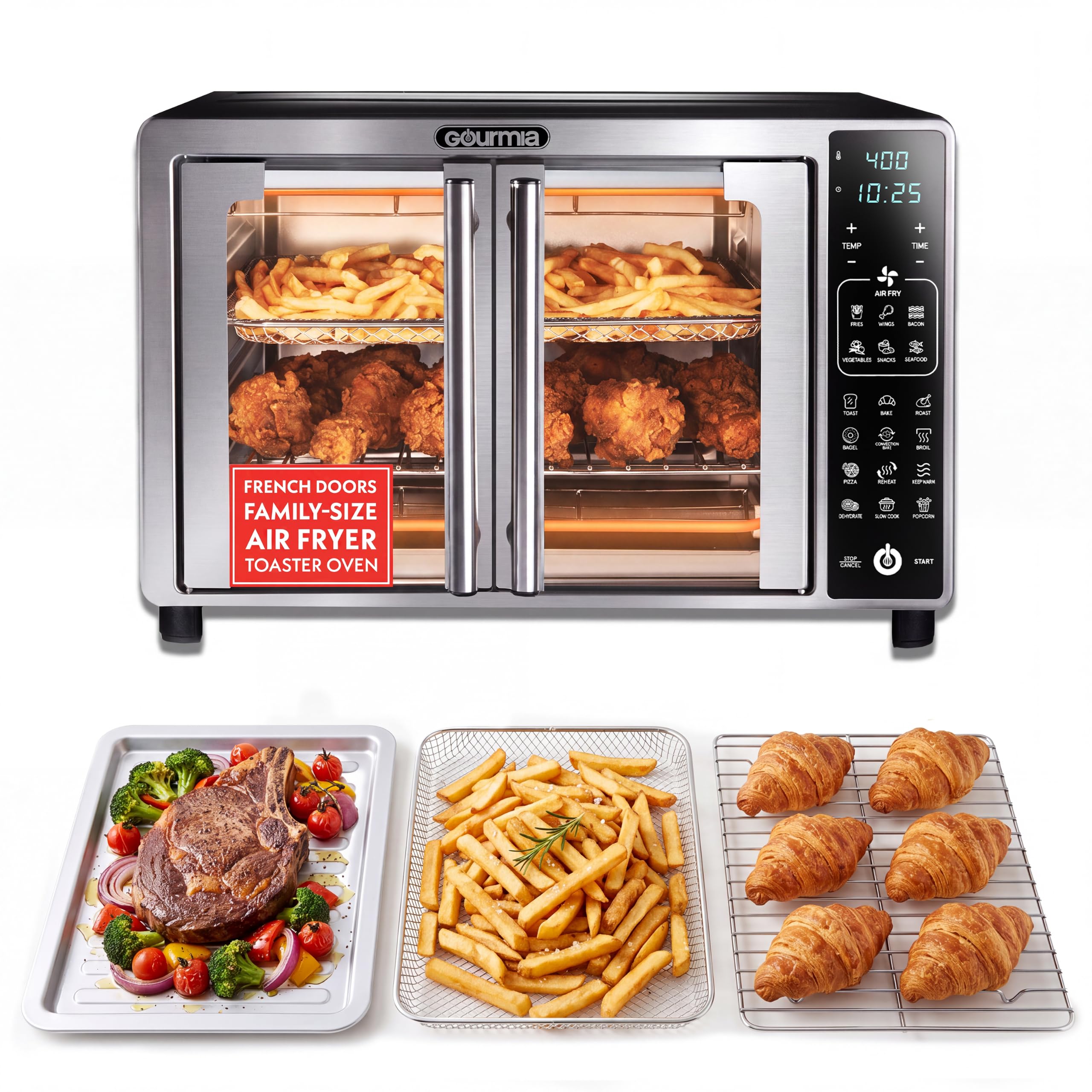 Gourmia French Door Air Fryer Toaster Oven