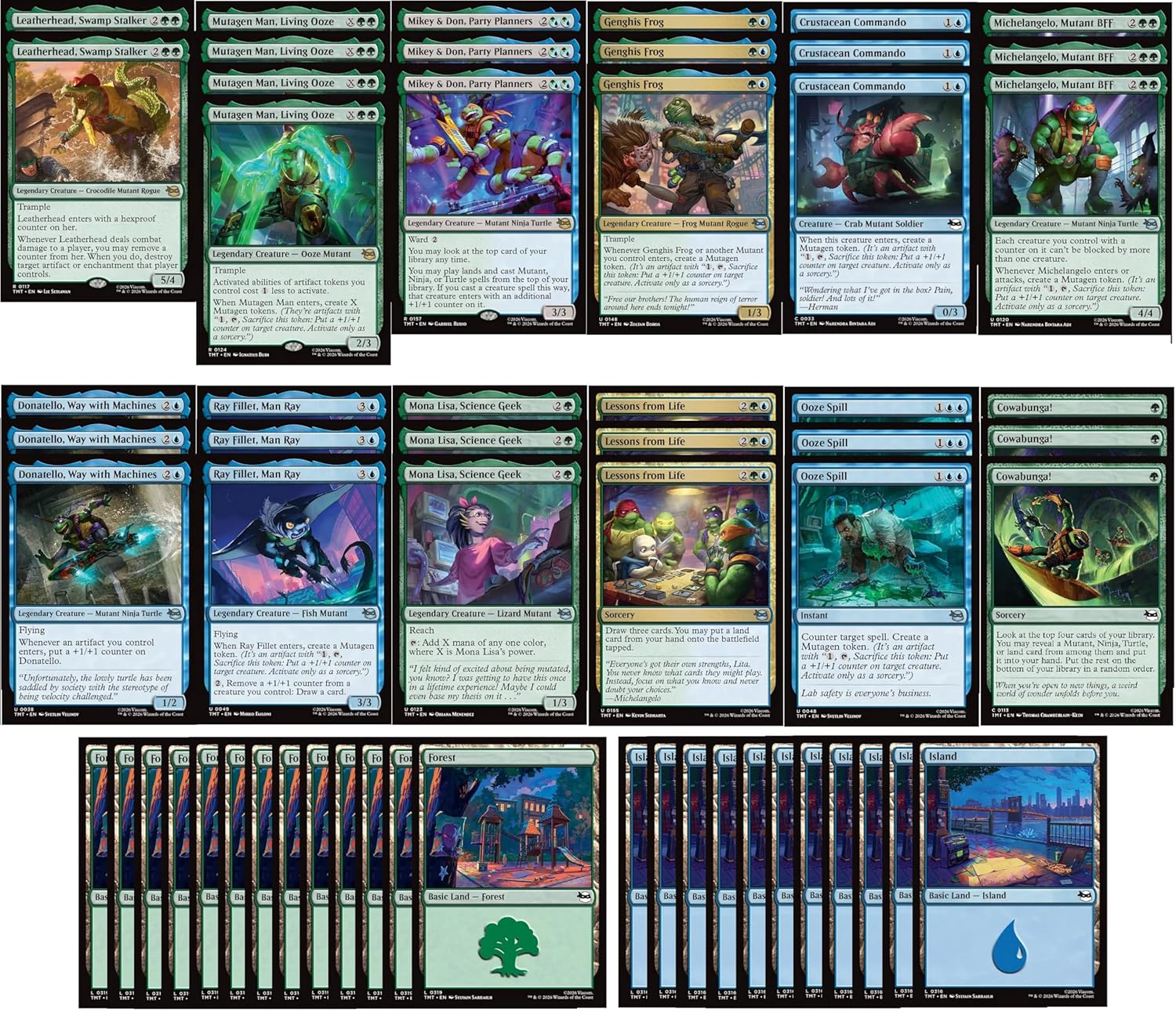 Teenage Mutant Ninja Turtles Magic the Gathering Deck - Simic Mutant - MTG TMNT - Very Powerful - Modern Legal - Custom Built - 60 Card MTG!