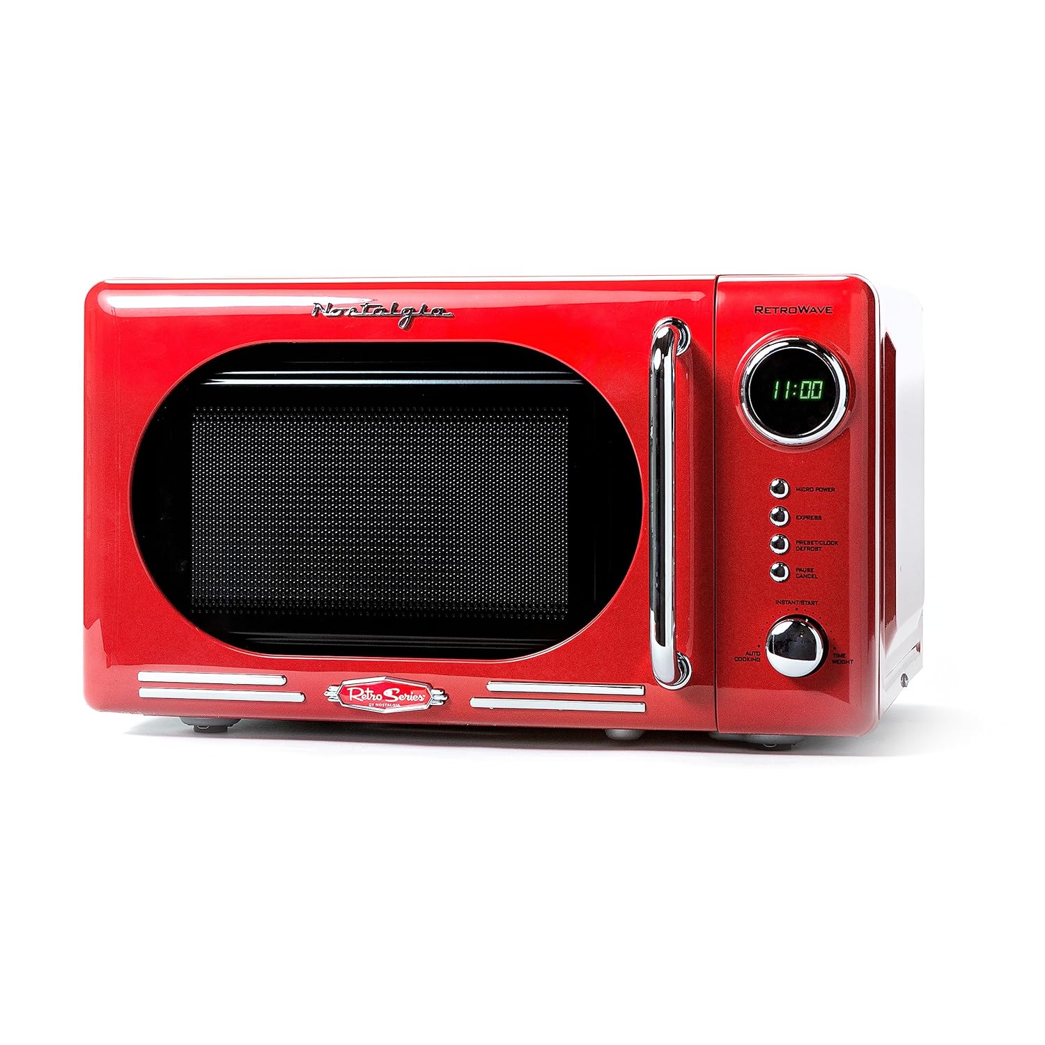 Nostalgia Retro Compact Countertop Microwave Oven - 0 7 Cu Ft - 700-Watts with LED Digital Display -