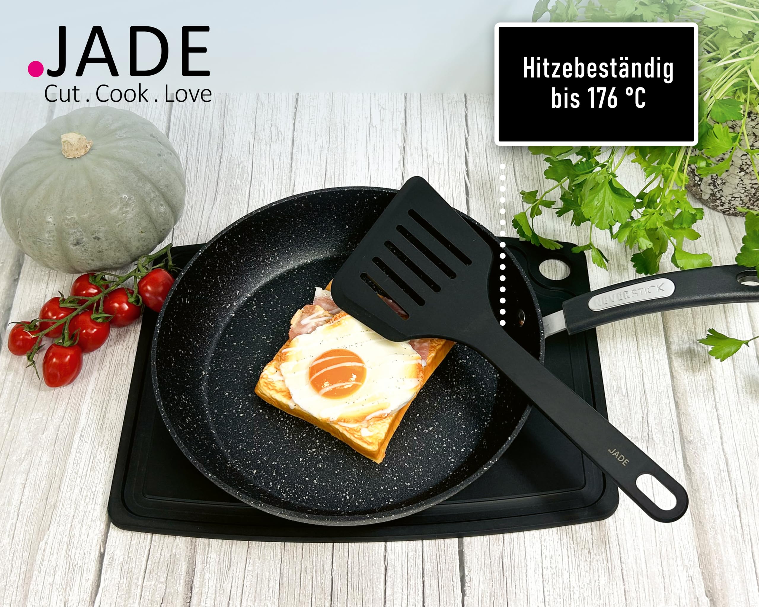 JADE Gourmet Professional - Tagliere in Fibra di Legno Laminato, 44 x 32.5 x 0.9 cm, con scanalatura raccogli liquidi e foro di appendimento, adatto a tutti i cibi (44x32.5cm)