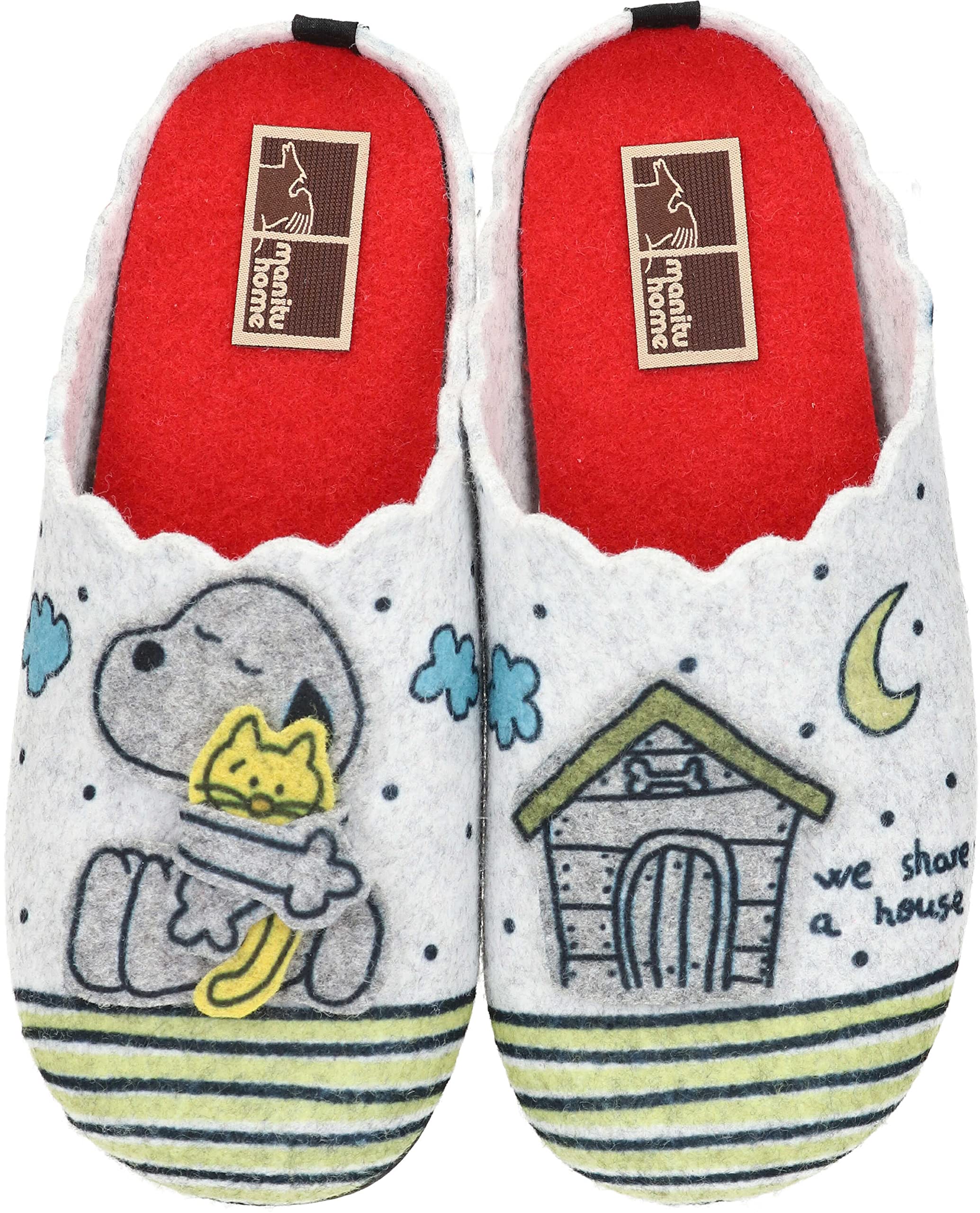 Manitu Home Women's 320102-91 Slippers, Light Grey, 35 EU