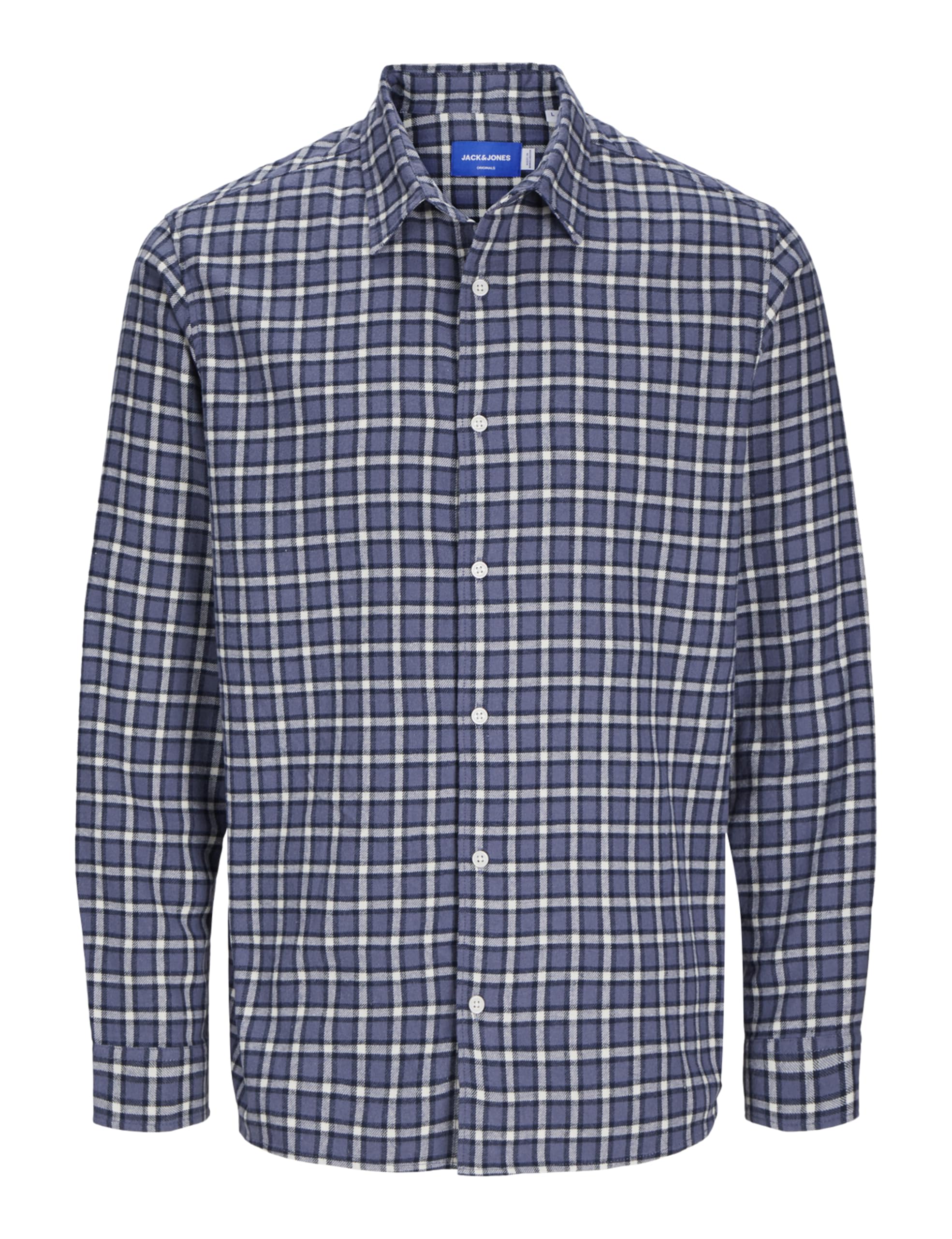 JACK & JONES Jorjoshua Flannel Check Shirt LS, Night Shadow Blue, S