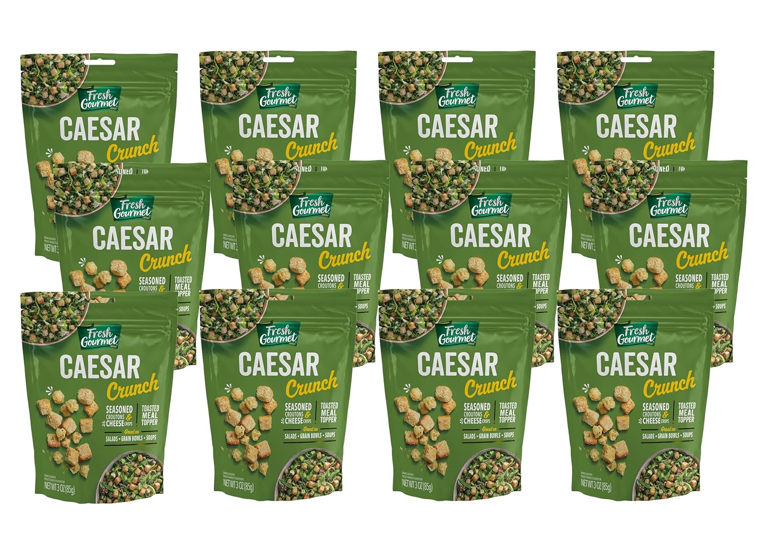 Fresh Gourmet Caesar Crunch, 3oz, 12-Pack
