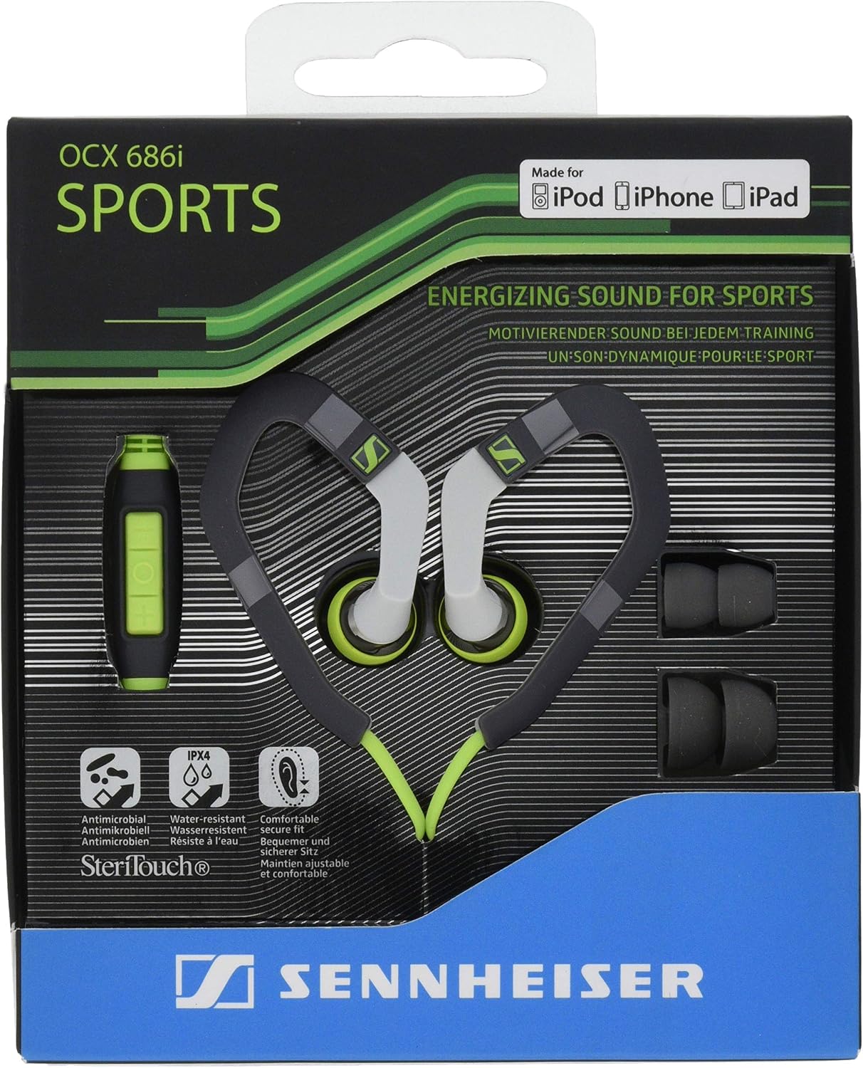 Sennheiser OCX 686i Sports in-Ear Headphones - Green/Grey