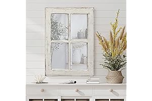 Rustic Small Window Pane Mirror Wall Decor - Timeless Farmhouse Charm