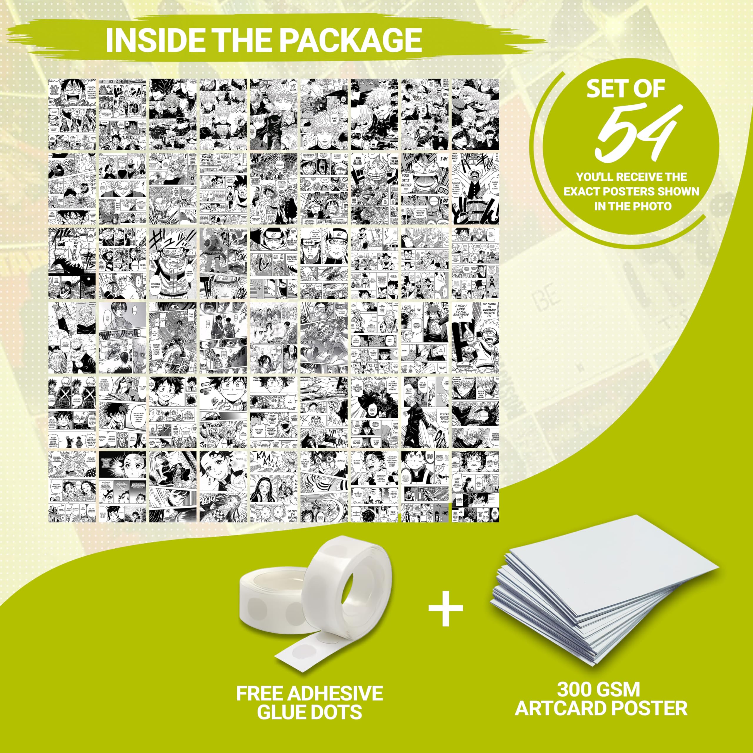 Anime Wall Collage Kit - 54 Posters Included -3 Anime Wall Collage Kit - 54 Posters Included -3