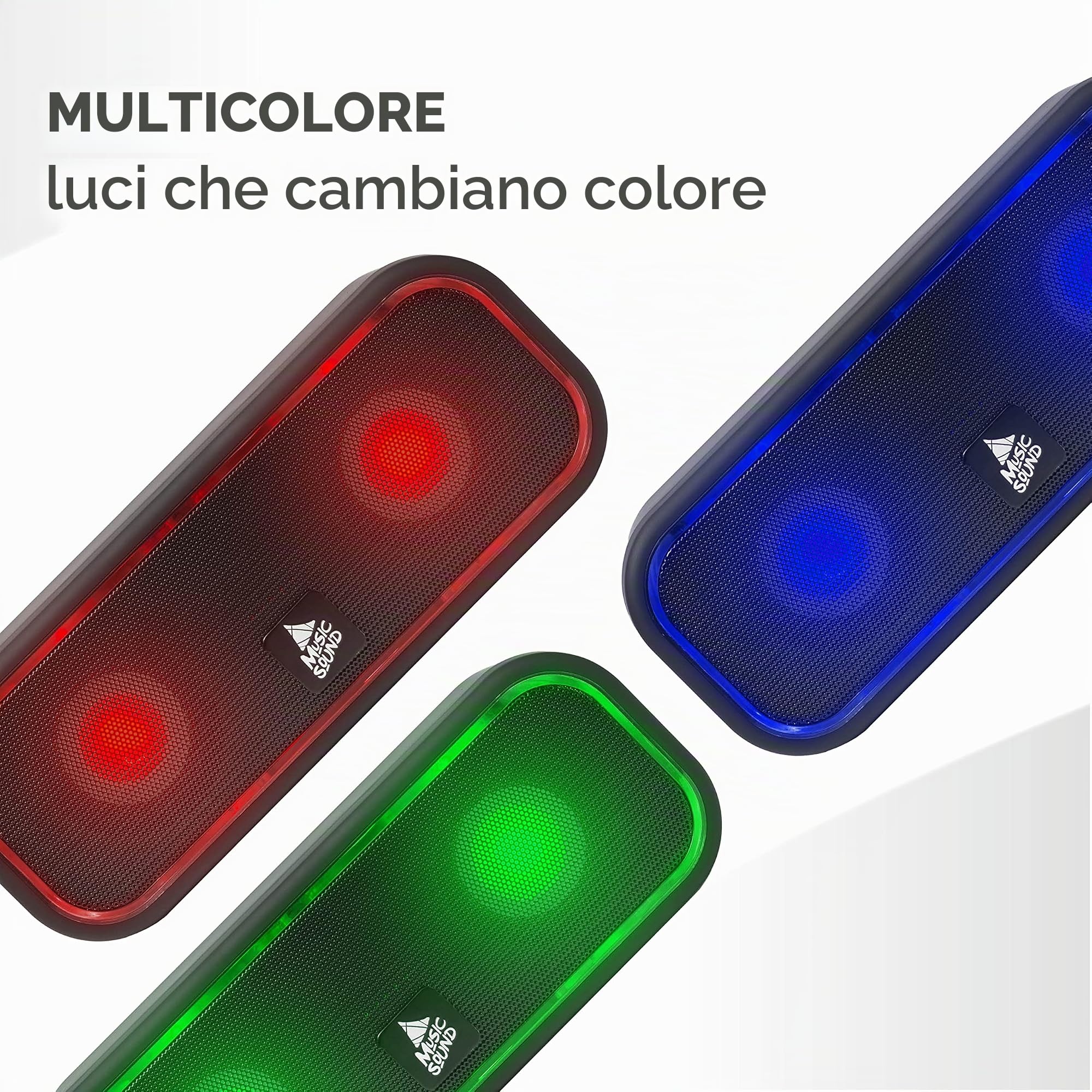 Music Sound | SPEAKER Stripe Led | Speaker bluetooth led - 6 watt di potenza