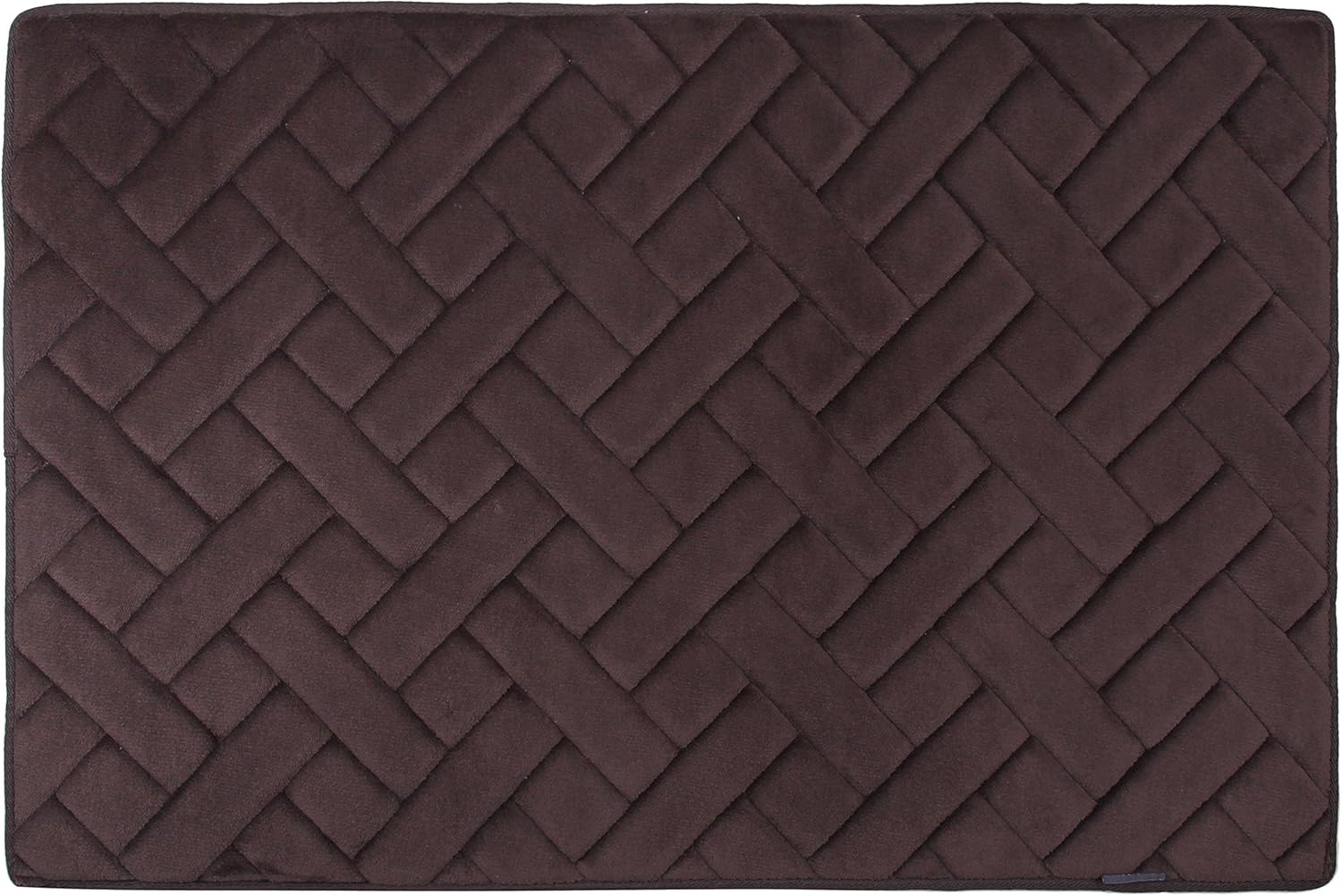 Memory Foam Accent Rug in Herringbone - Beige 21 * 34