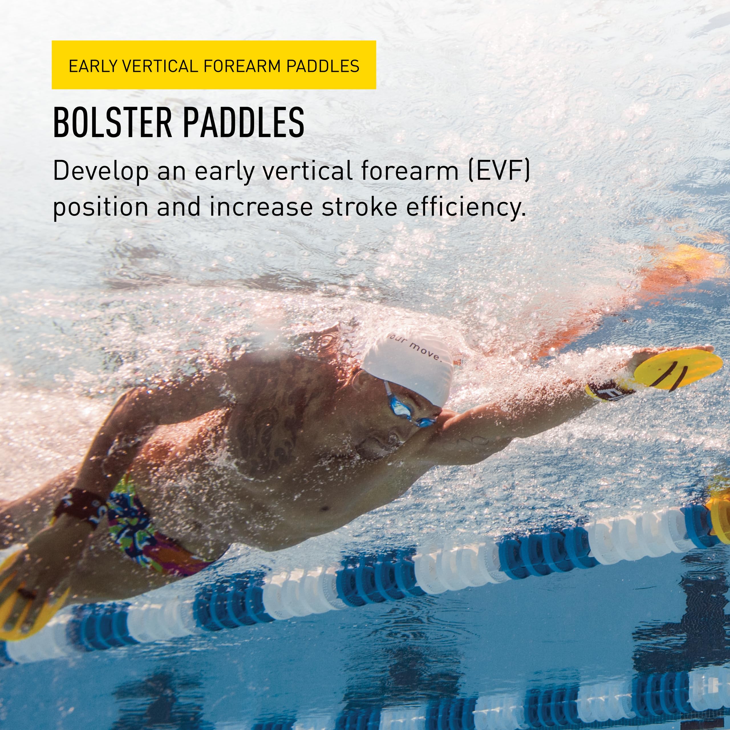 Finis Bolster Paddles - Schwimmflügel zum Runden-Training - Schwimmbad- und Schwimmzubehör - Schwimmausrüstung für Triathlon Training und mehr - Gelb