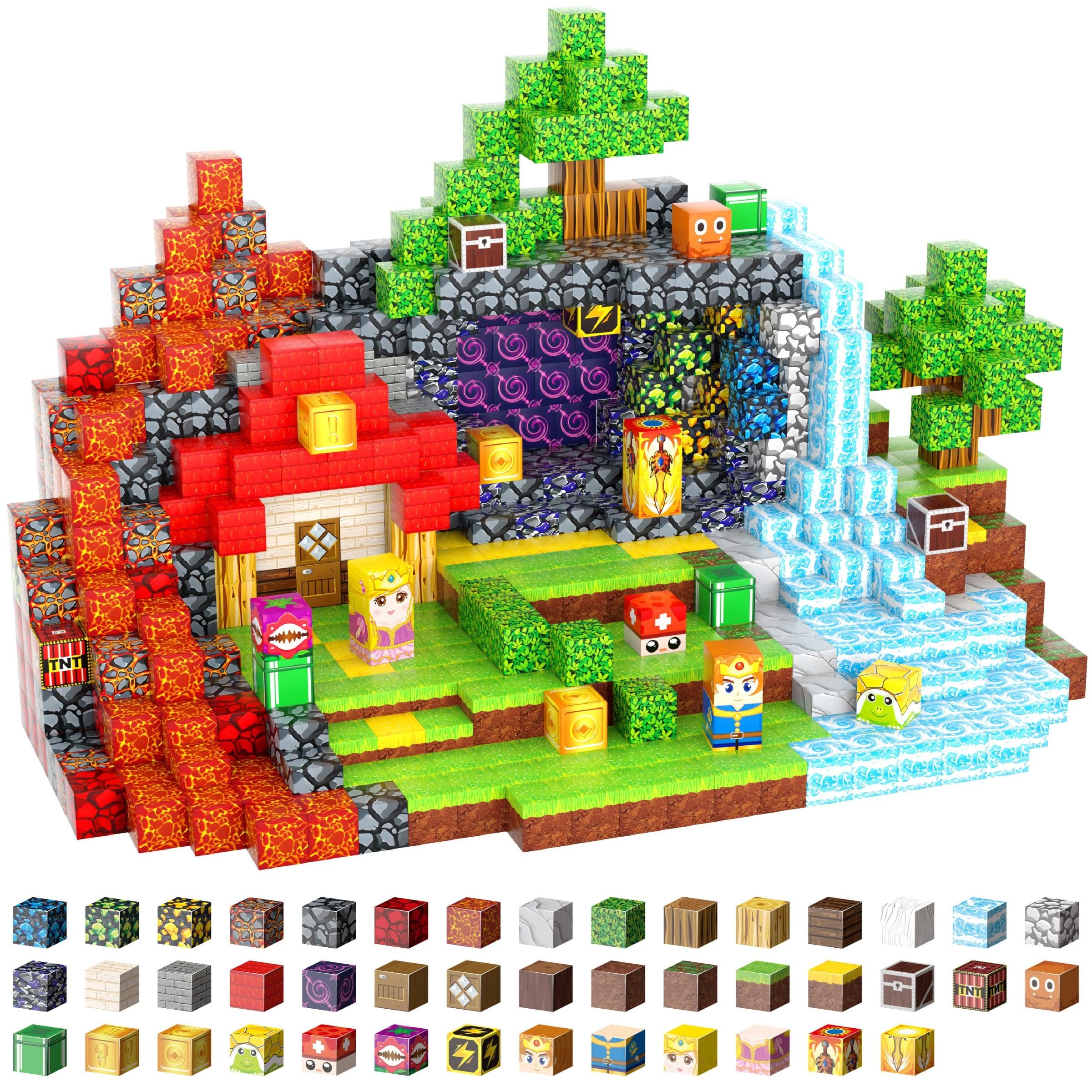 Photo 1 of FXLYNAF Magnetic Blocks, 200-Piece 0.8in Build Knight&Princess Magnet Game Set, Stacking Building Blocks Cubes Magnets for Kids, STEM Sensory Creative Toys Games for Toddler Boys & Girls 676