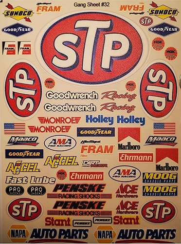 STP - Lámina adhesiva para cuadrillas a escala 32-110, vinilo blanco, modelo RC, hoja de calcomanías para control de radio, cuerpo Lexan - Decora