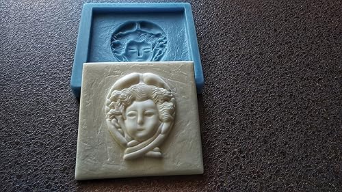 Miniatura 5 de Antique woman cameo 3D tile mold, Silicone mould, cameo applique, concrete mold, cement mold, vintage tiles, antique tiles, mould for resin