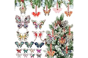 20 Pack of Vibrant Butterfly Christmas Ornaments
