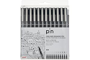 Unipin Fineliner Drawing Pen - Black Ink Set of 12